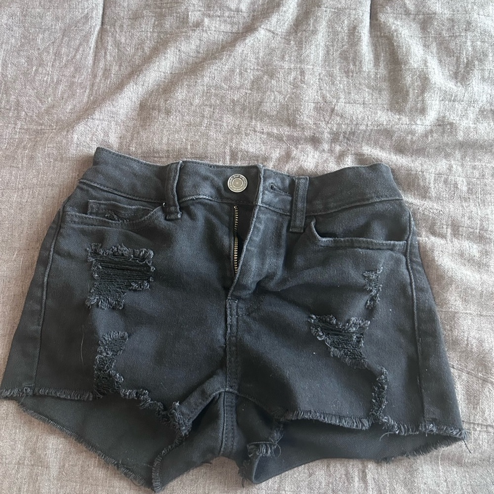 SO Black Distressed Jean Shorts